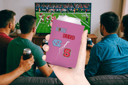 House Divided Lightning Bolt Football Can Coolers - Tailgate Vibes