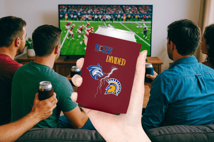 House Divided Lightning Bolt Football Can Coolers - Tailgate Vibes