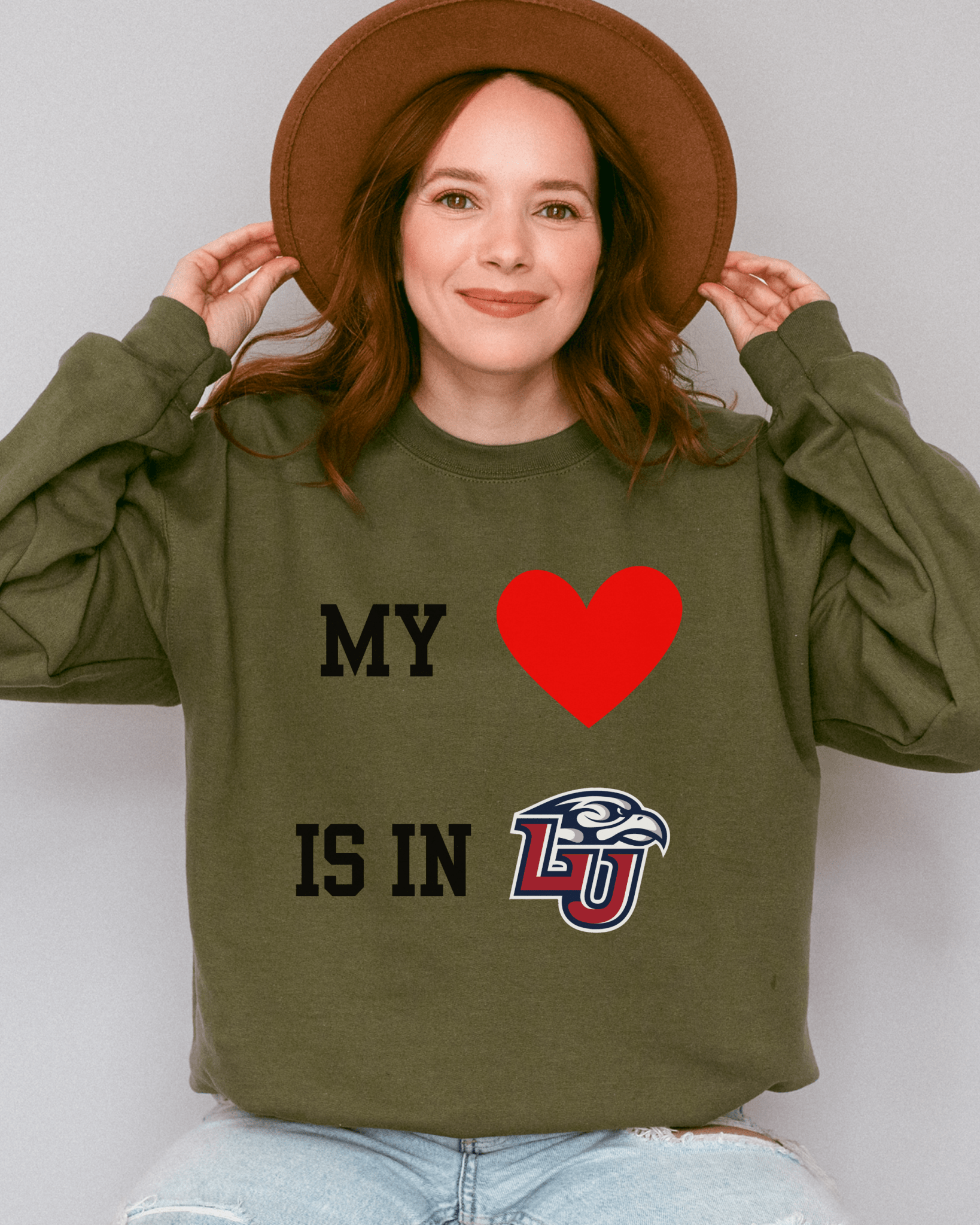 My Heart is in College Crewneck Sweatshirt - Tailgate Vibes