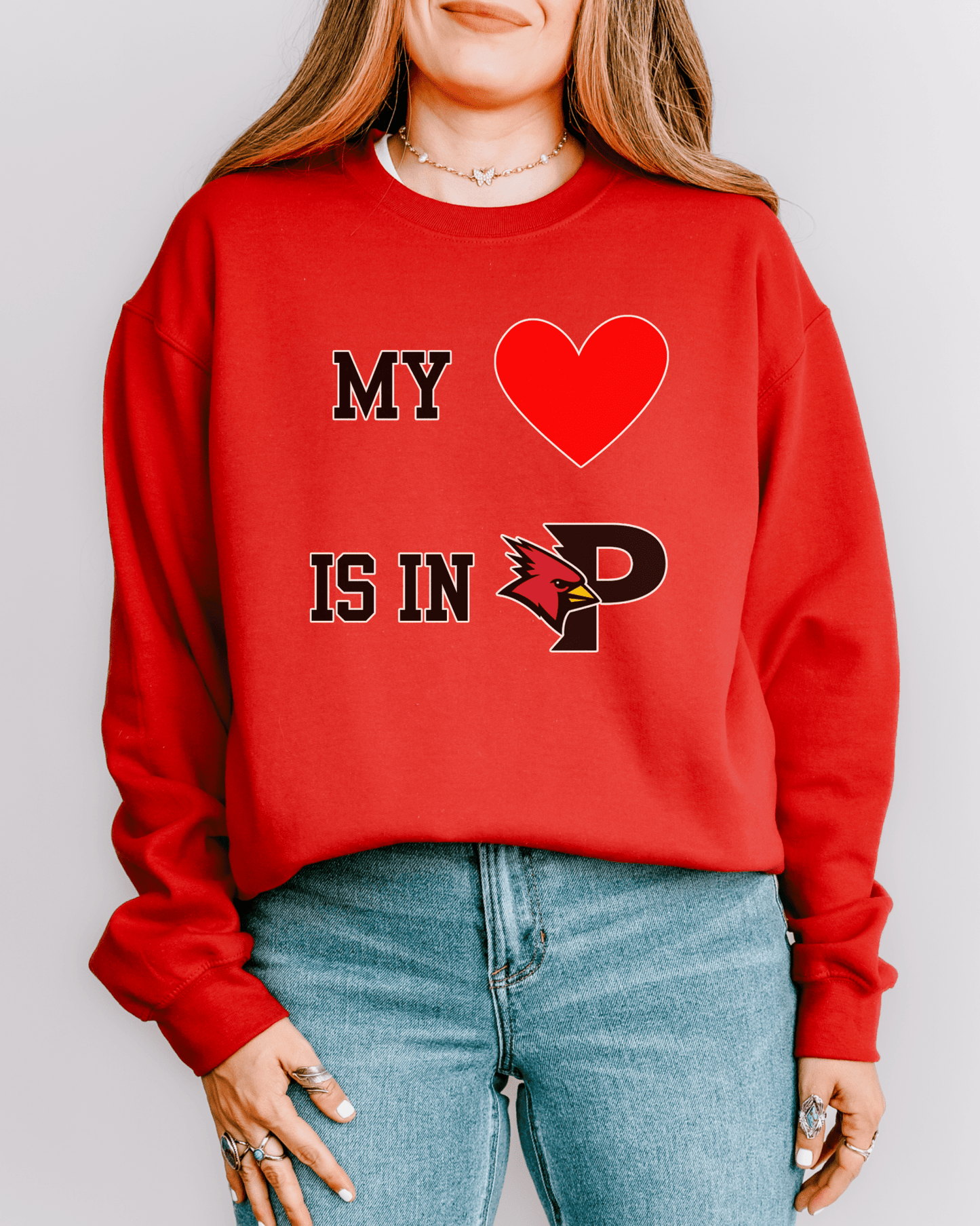 My Heart is in College Crewneck Sweatshirt - Tailgate Vibes