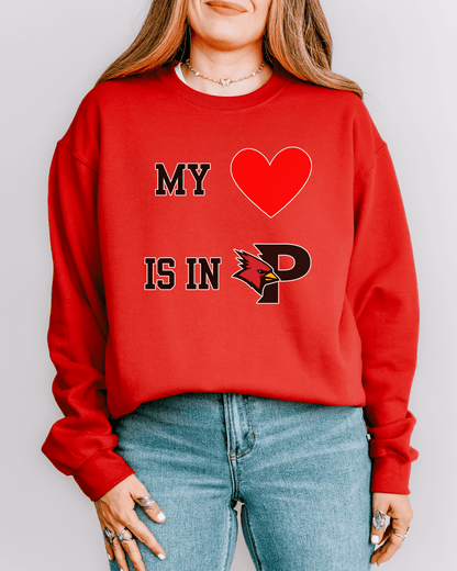 My Heart is in College Crewneck Sweatshirt - Tailgate Vibes