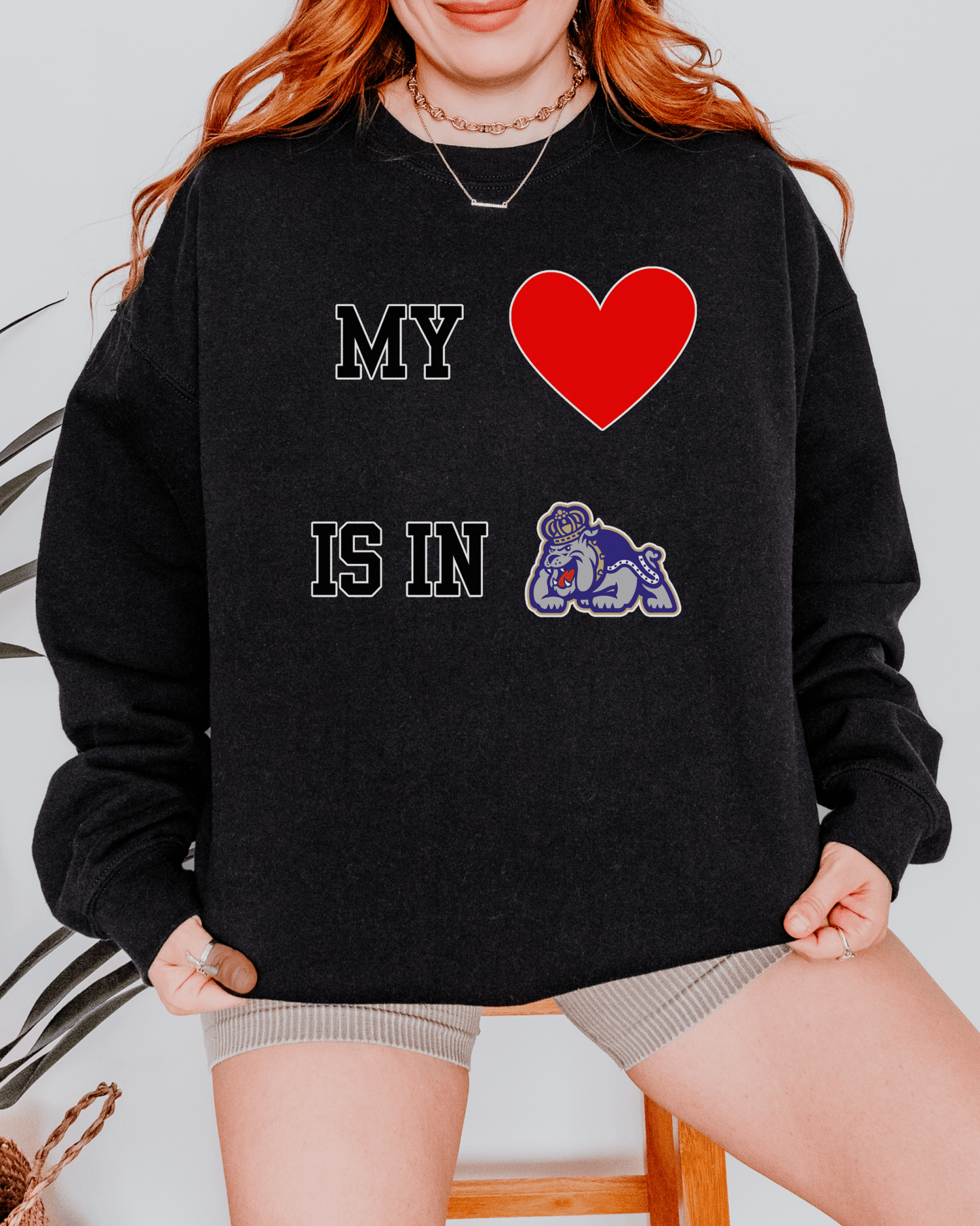 My Heart is in College Crewneck Sweatshirt - Tailgate Vibes