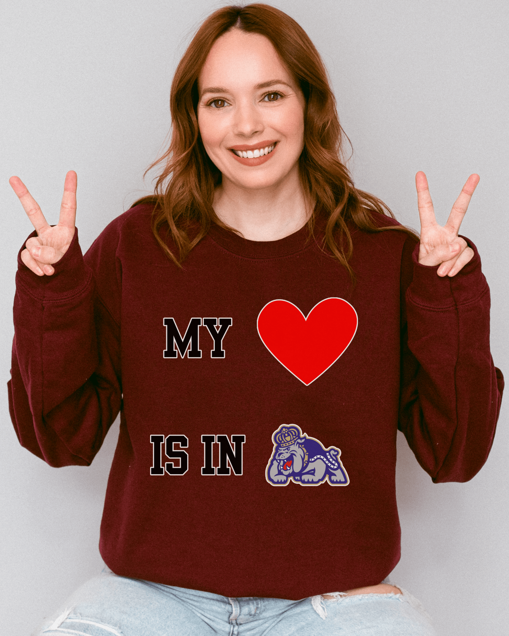 My Heart is in College Crewneck Sweatshirt - Tailgate Vibes