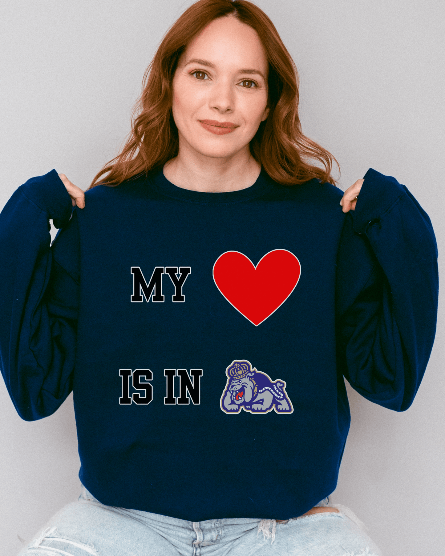 My Heart is in College Crewneck Sweatshirt - Tailgate Vibes