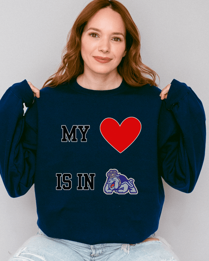 My Heart is in College Crewneck Sweatshirt - Tailgate Vibes