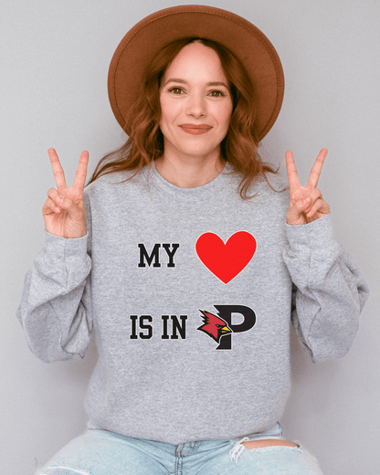 My Heart is in College Crewneck Sweatshirt - Tailgate Vibes