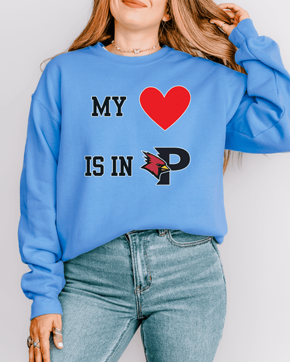 My Heart is in College Crewneck Sweatshirt - Tailgate Vibes