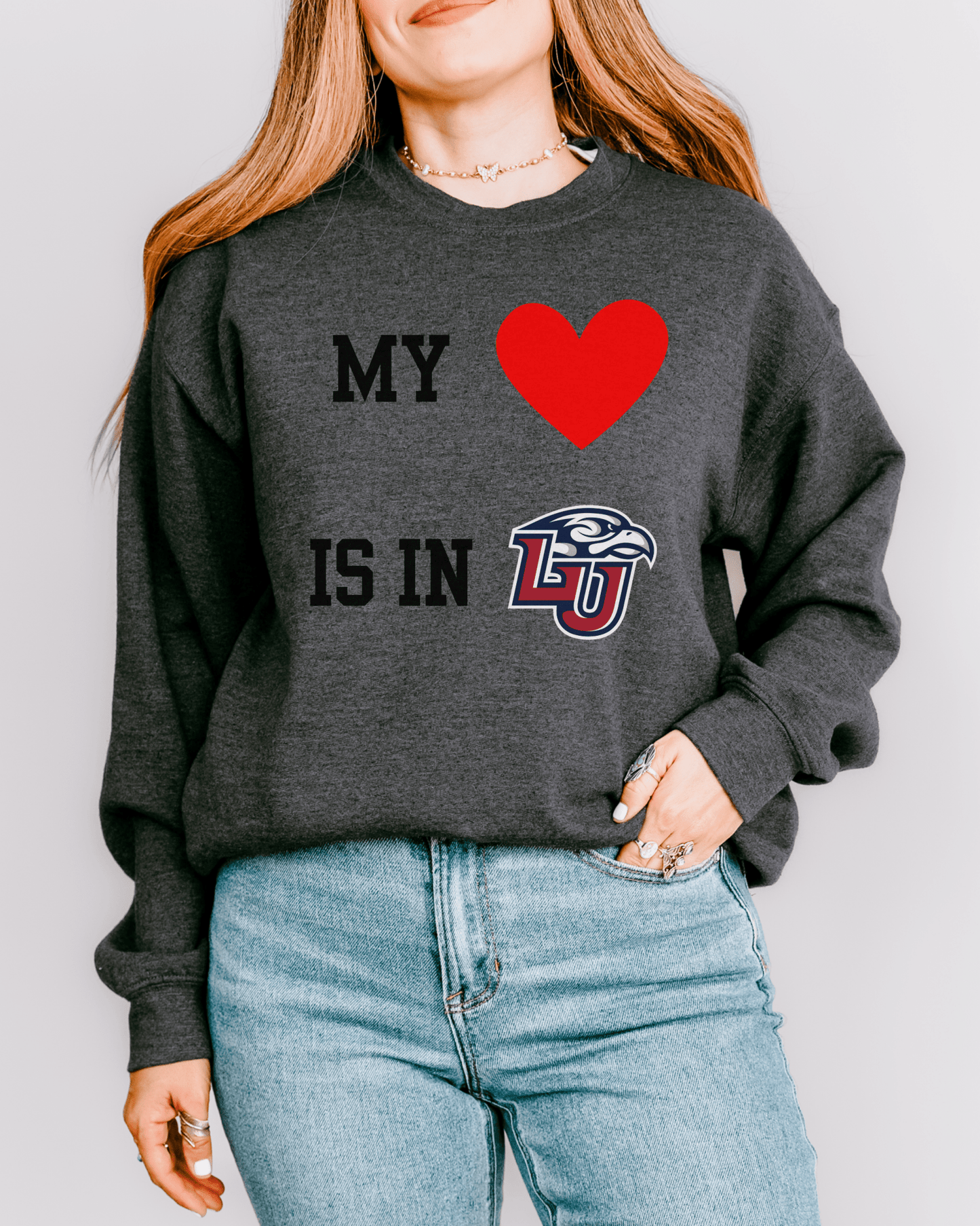 My Heart is in College Crewneck Sweatshirt - Tailgate Vibes