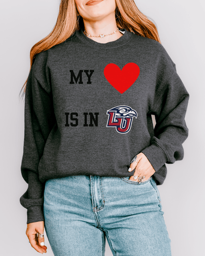 My Heart is in College Crewneck Sweatshirt - Tailgate Vibes