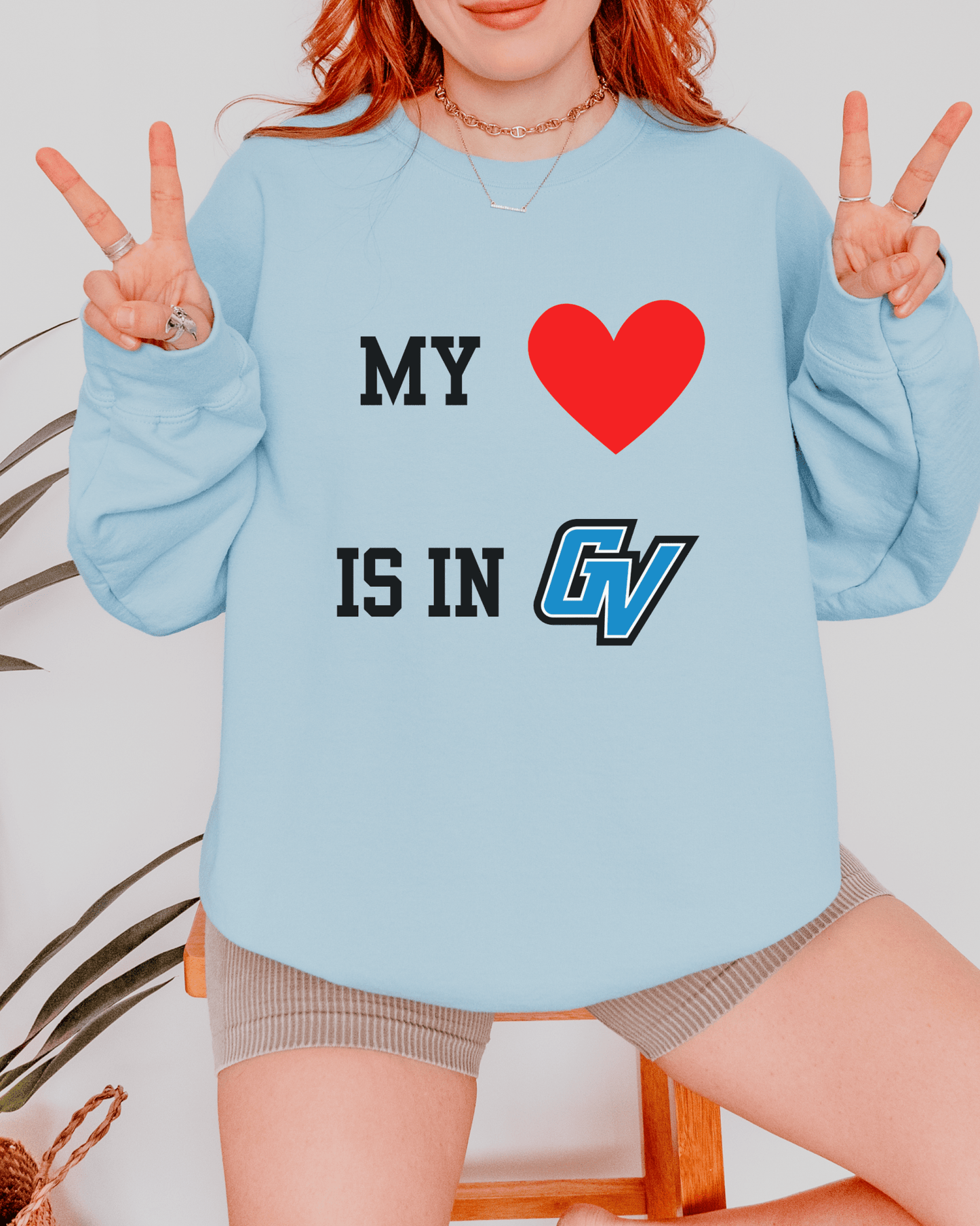 My Heart is in College Crewneck Sweatshirt - Tailgate Vibes