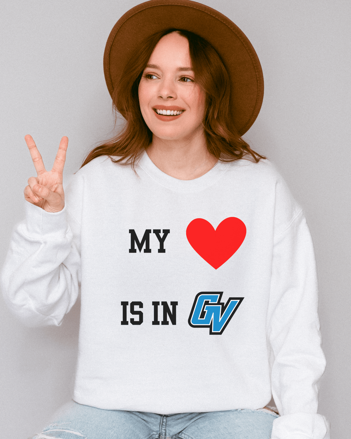 My Heart is in College Crewneck Sweatshirt - Tailgate Vibes