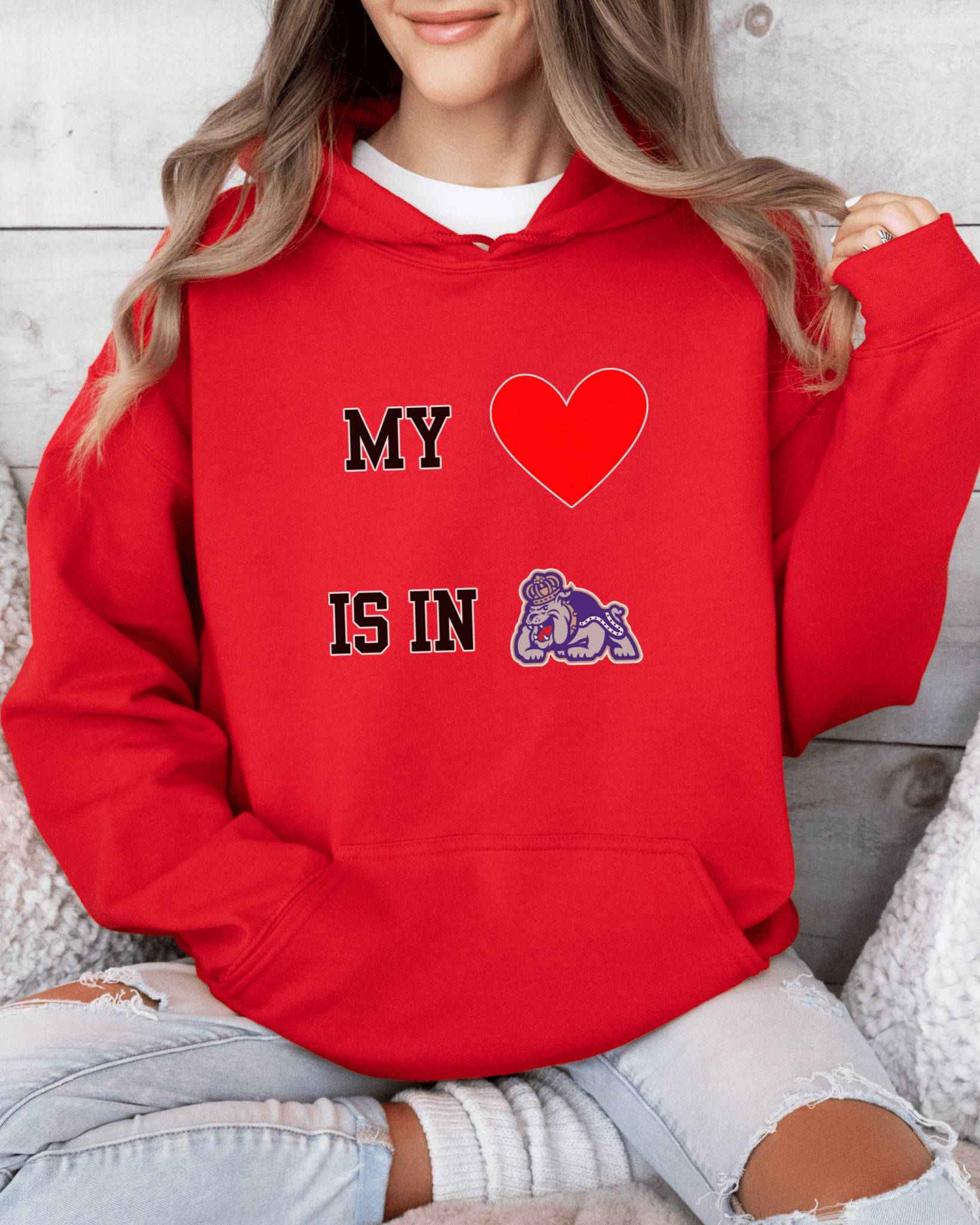 My Heart is in College Hooded Sweatshirt - Tailgate Vibes