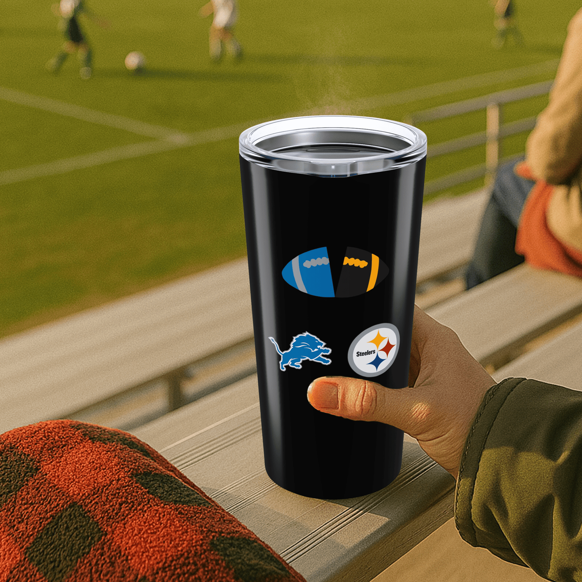OG Split Football 20oz Stainless Tumbler - Tailgate Vibes