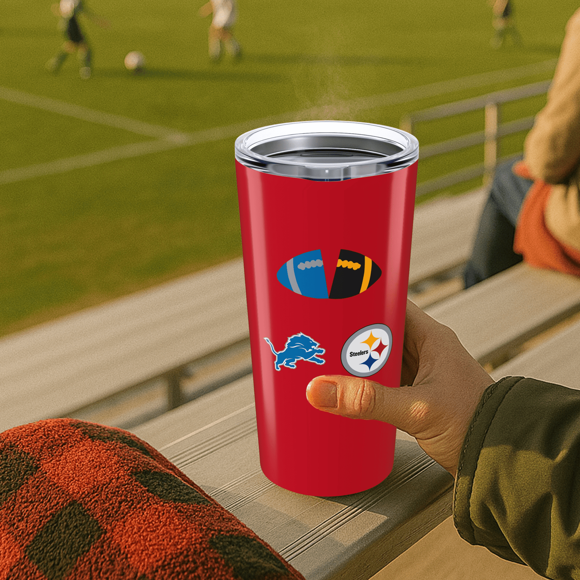 OG Split Football 20oz Stainless Tumbler - Tailgate Vibes