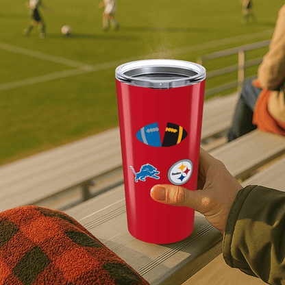 OG Split Football 20oz Stainless Tumbler - Tailgate Vibes