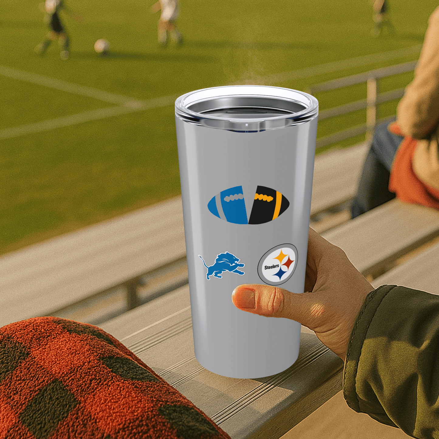 OG Split Football 20oz Stainless Tumbler - Tailgate Vibes