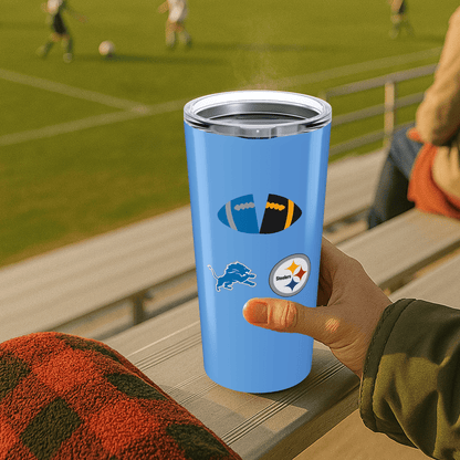 OG Split Football 20oz Stainless Tumbler - Tailgate Vibes