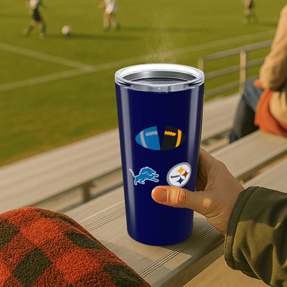 OG Split Football 20oz Stainless Tumbler - Tailgate Vibes