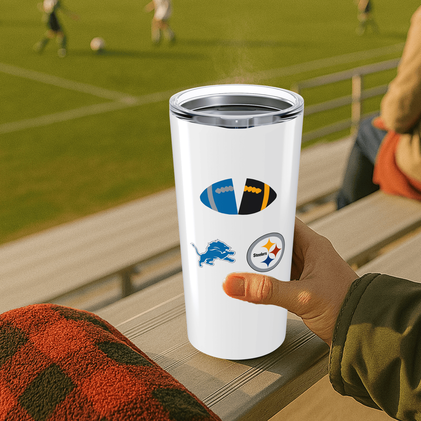 OG Split Football 20oz Stainless Tumbler - Tailgate Vibes