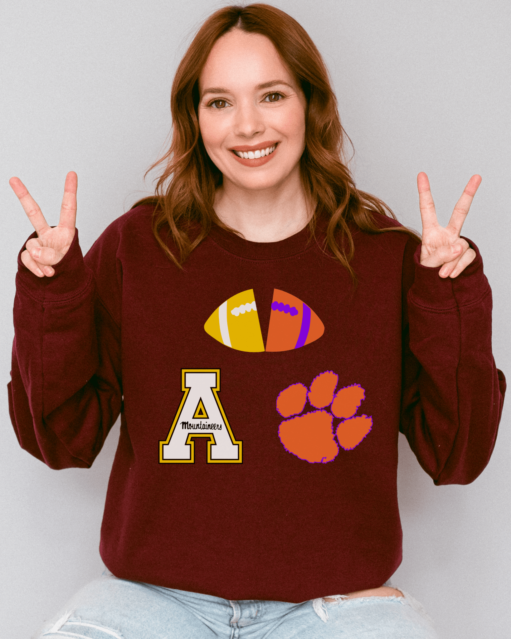 OG Split Football Crewneck Sweatshirt - Tailgate Vibes