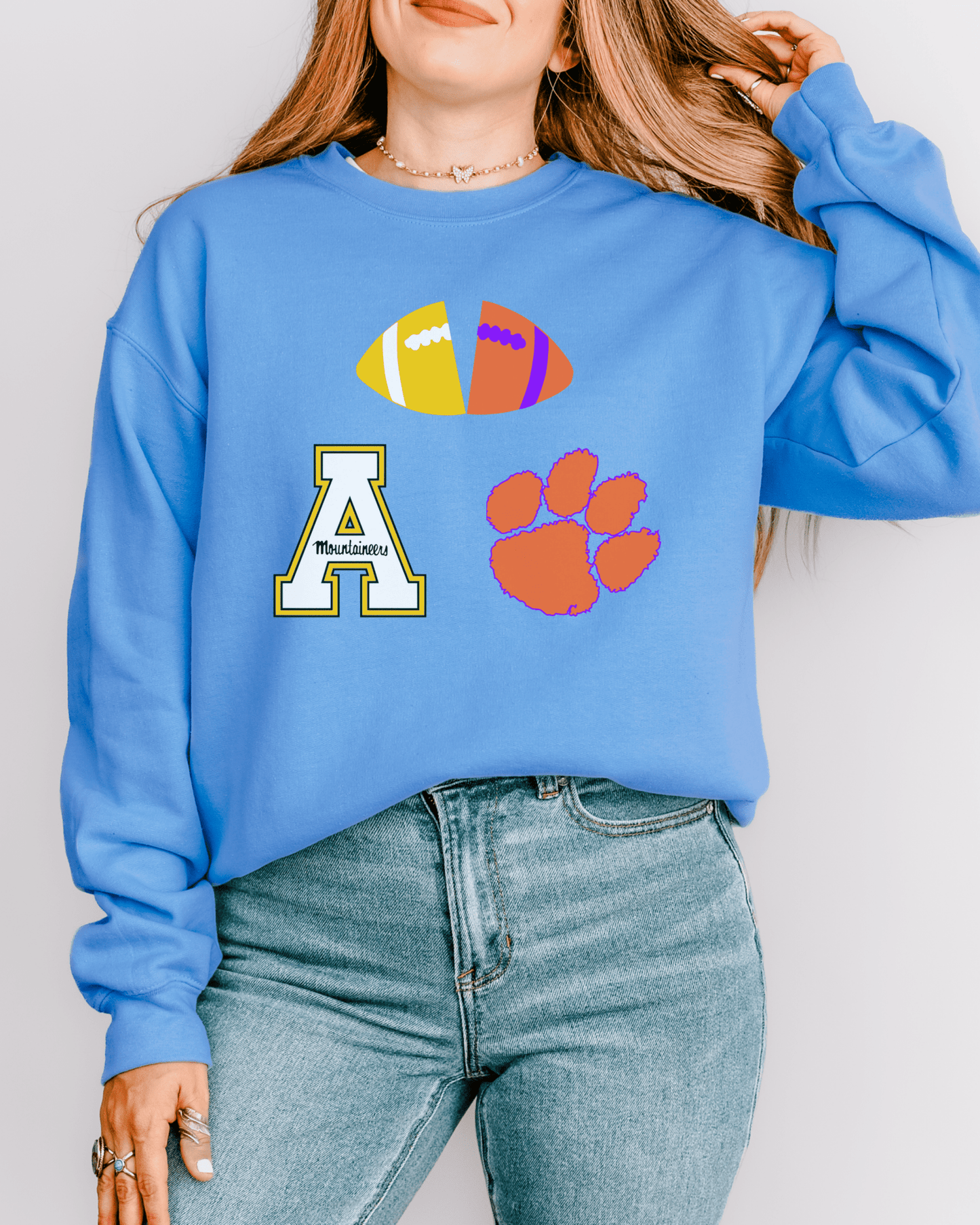 OG Split Football Crewneck Sweatshirt - Tailgate Vibes