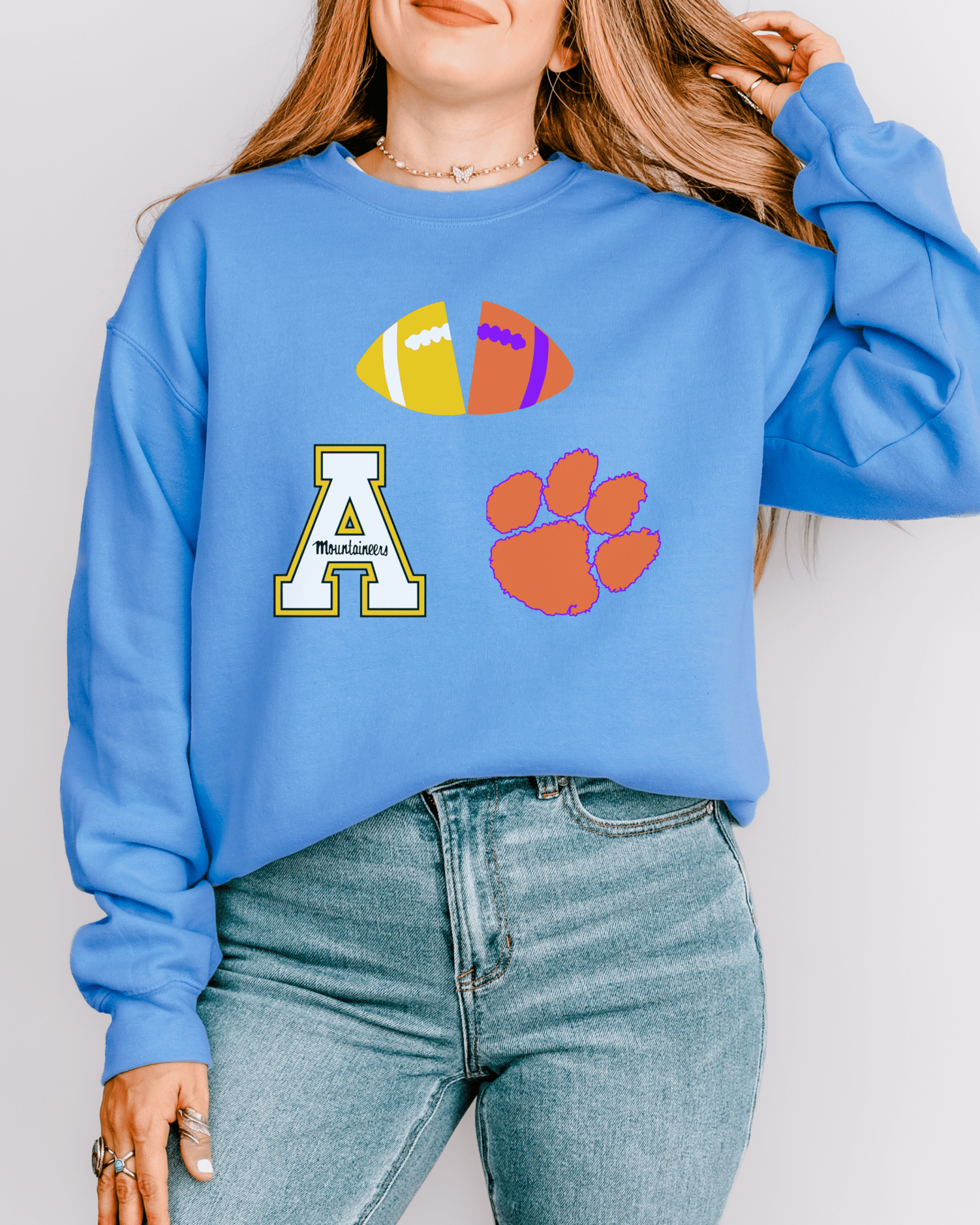 OG Split Football Crewneck Sweatshirt - Tailgate Vibes