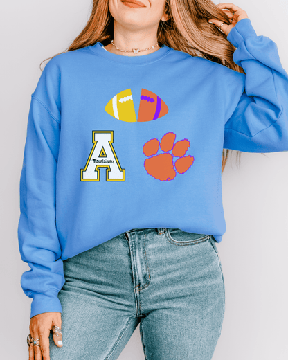OG Split Football Crewneck Sweatshirt - Tailgate Vibes