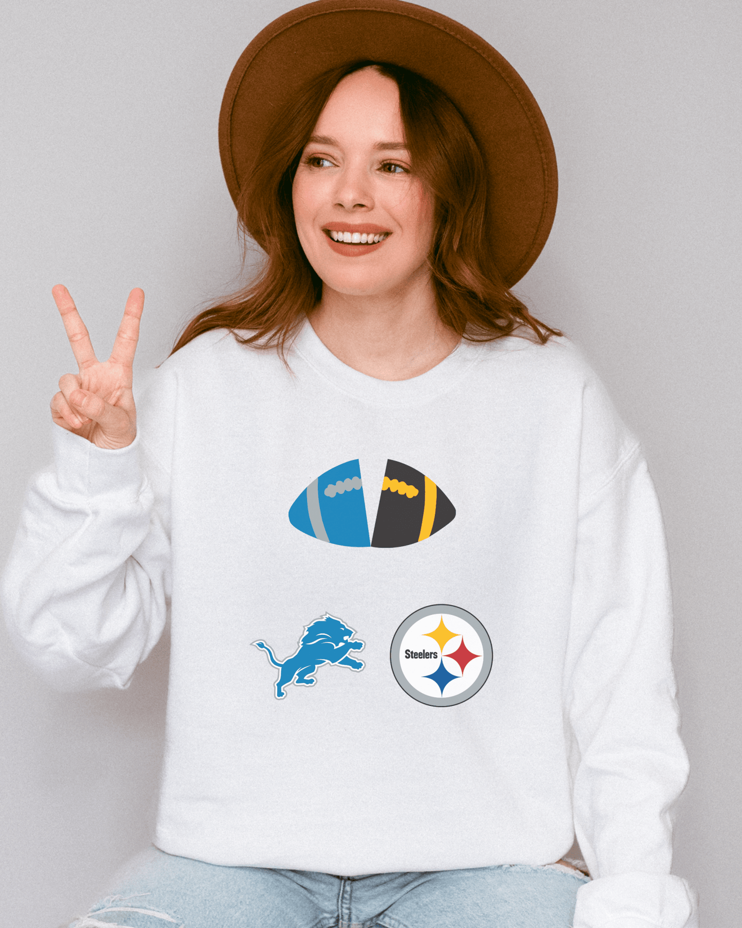 OG Split Football Crewneck Sweatshirt - Tailgate Vibes