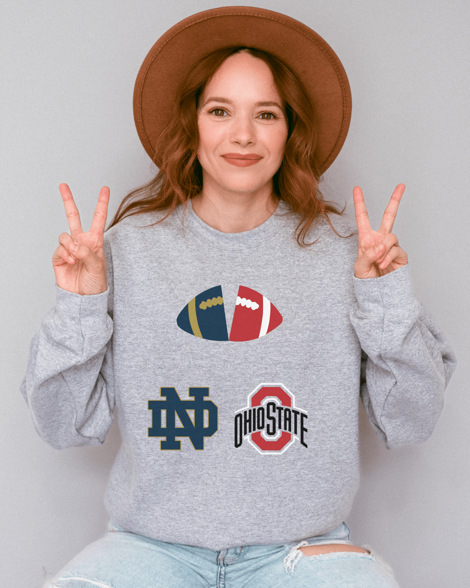 OG Split Football Crewneck Sweatshirt - Tailgate Vibes