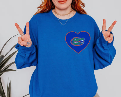 Pocket Heart Single Logo Crewneck Sweatshirt - Tailgate Vibes