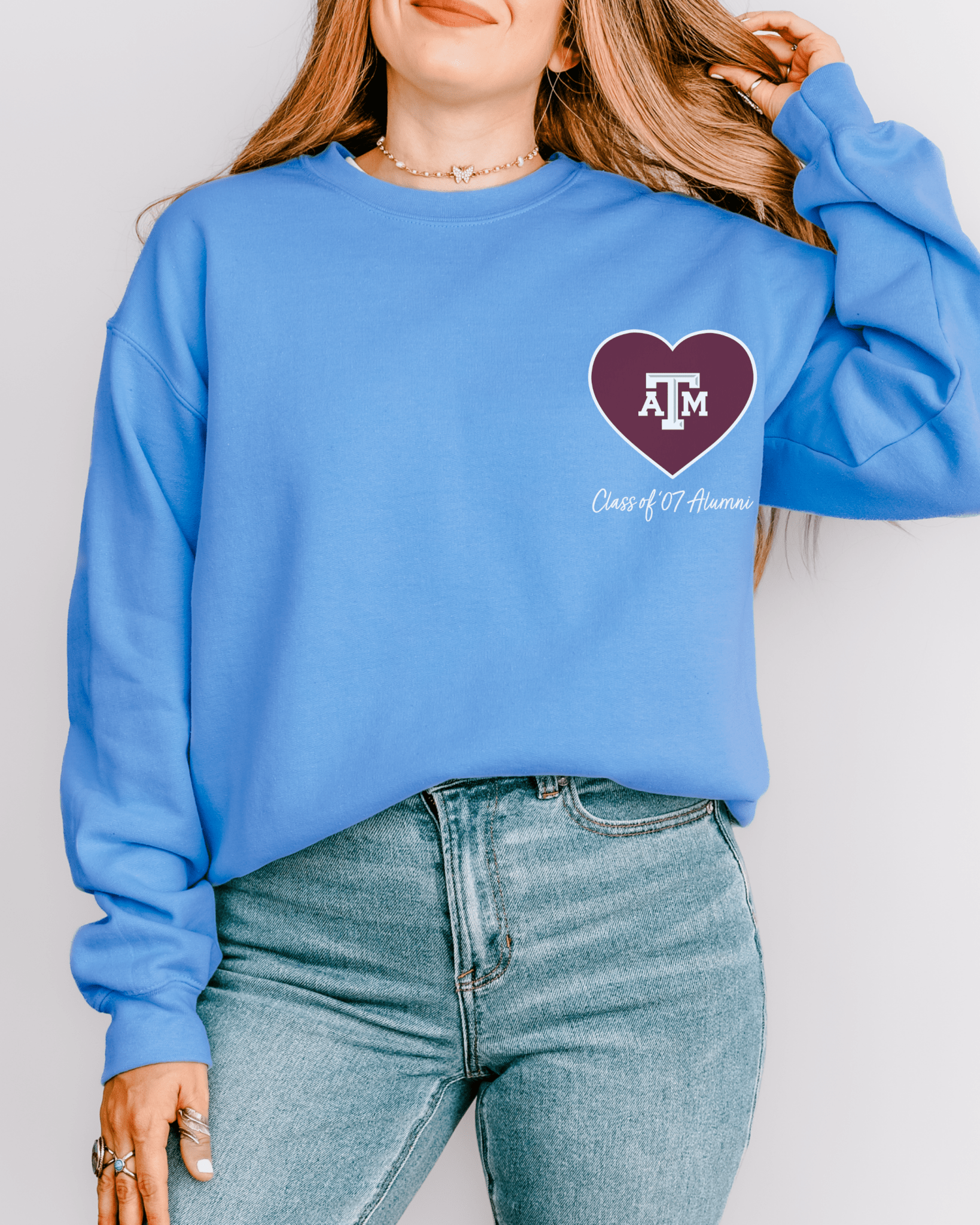 Pocket Heart Single Logo Crewneck Sweatshirt - Tailgate Vibes