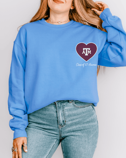 Pocket Heart Single Logo Crewneck Sweatshirt - Tailgate Vibes