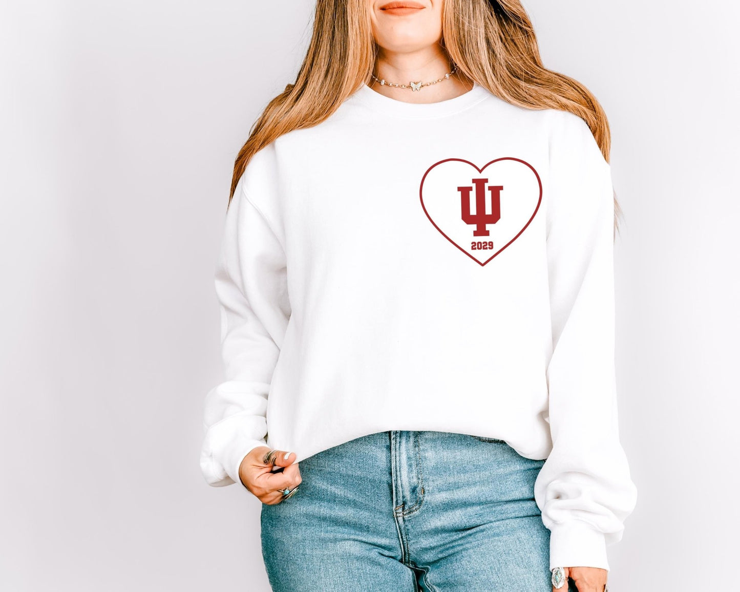 Pocket Heart Single Logo Crewneck Sweatshirt - Tailgate Vibes