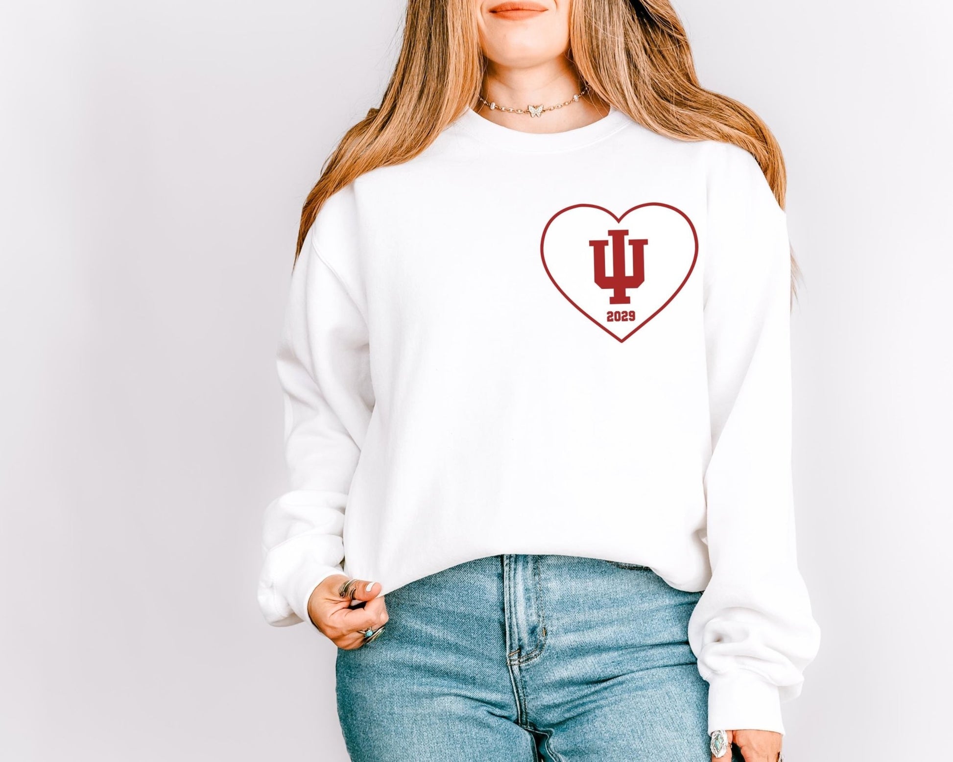 Pocket Heart Single Logo Crewneck Sweatshirt - Tailgate Vibes