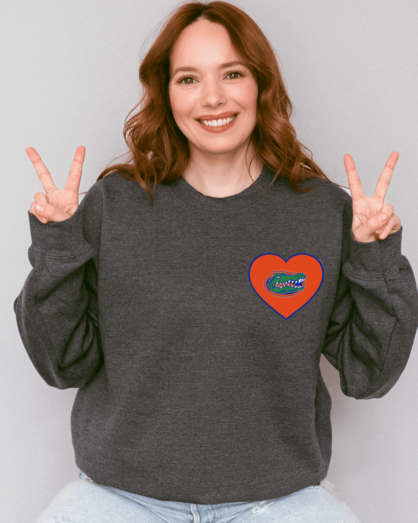 Pocket Heart Single Logo Crewneck Sweatshirt - Tailgate Vibes