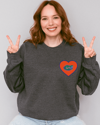 Pocket Heart Single Logo Crewneck Sweatshirt - Tailgate Vibes