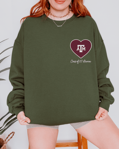 Pocket Heart Single Logo Crewneck Sweatshirt - Tailgate Vibes