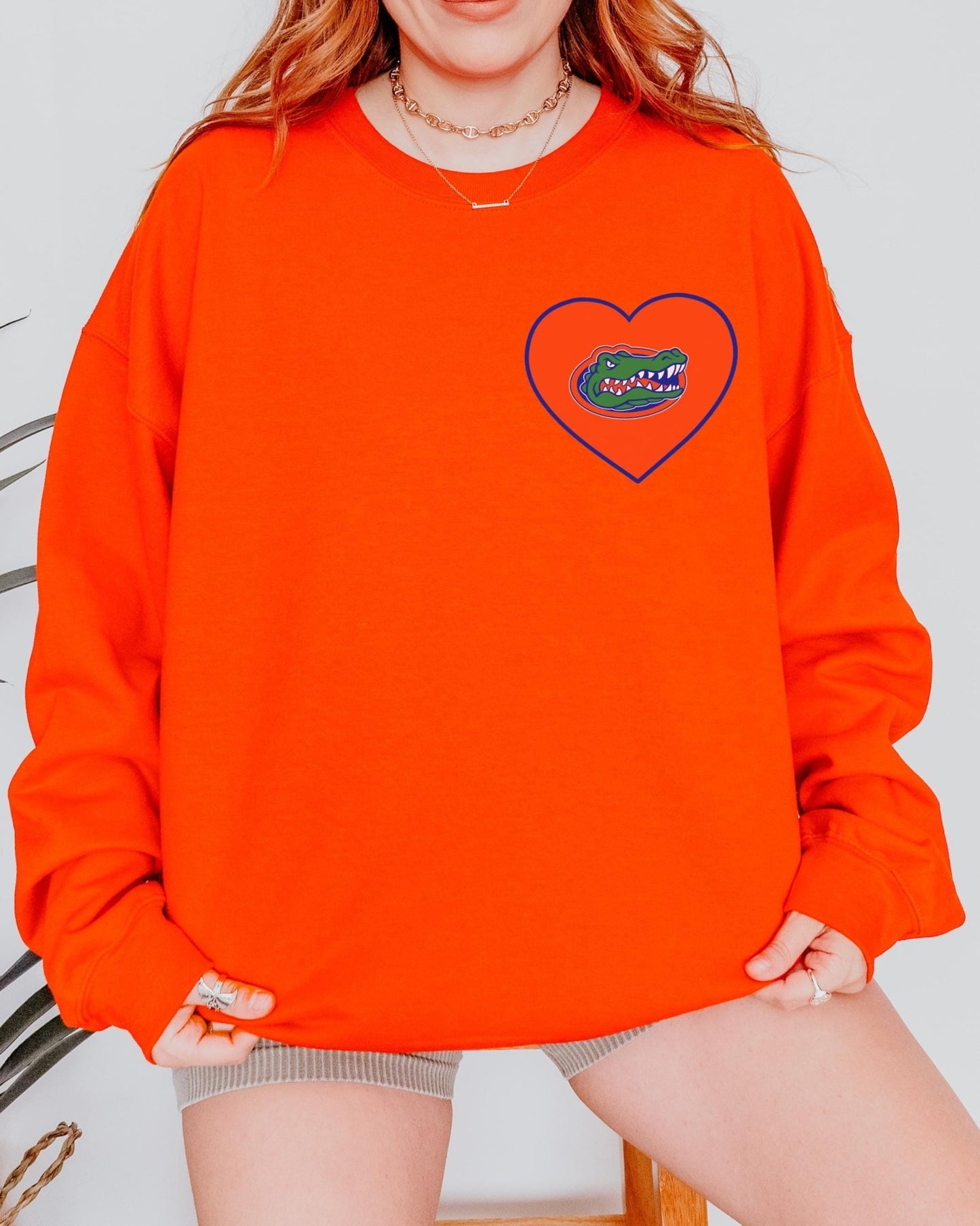 Pocket Heart Single Logo Crewneck Sweatshirt - Tailgate Vibes