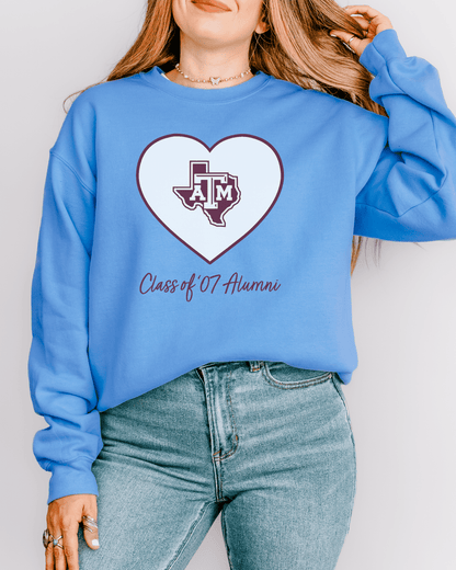 Single Logo Heart "Class Of" crewneck sweatshirt - Tailgate Vibes
