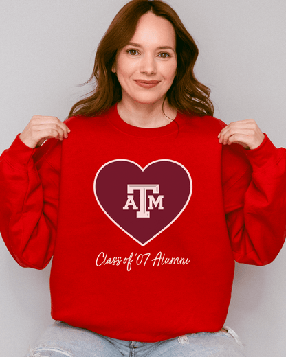 Single Logo Heart "Class Of" crewneck sweatshirt - Tailgate Vibes