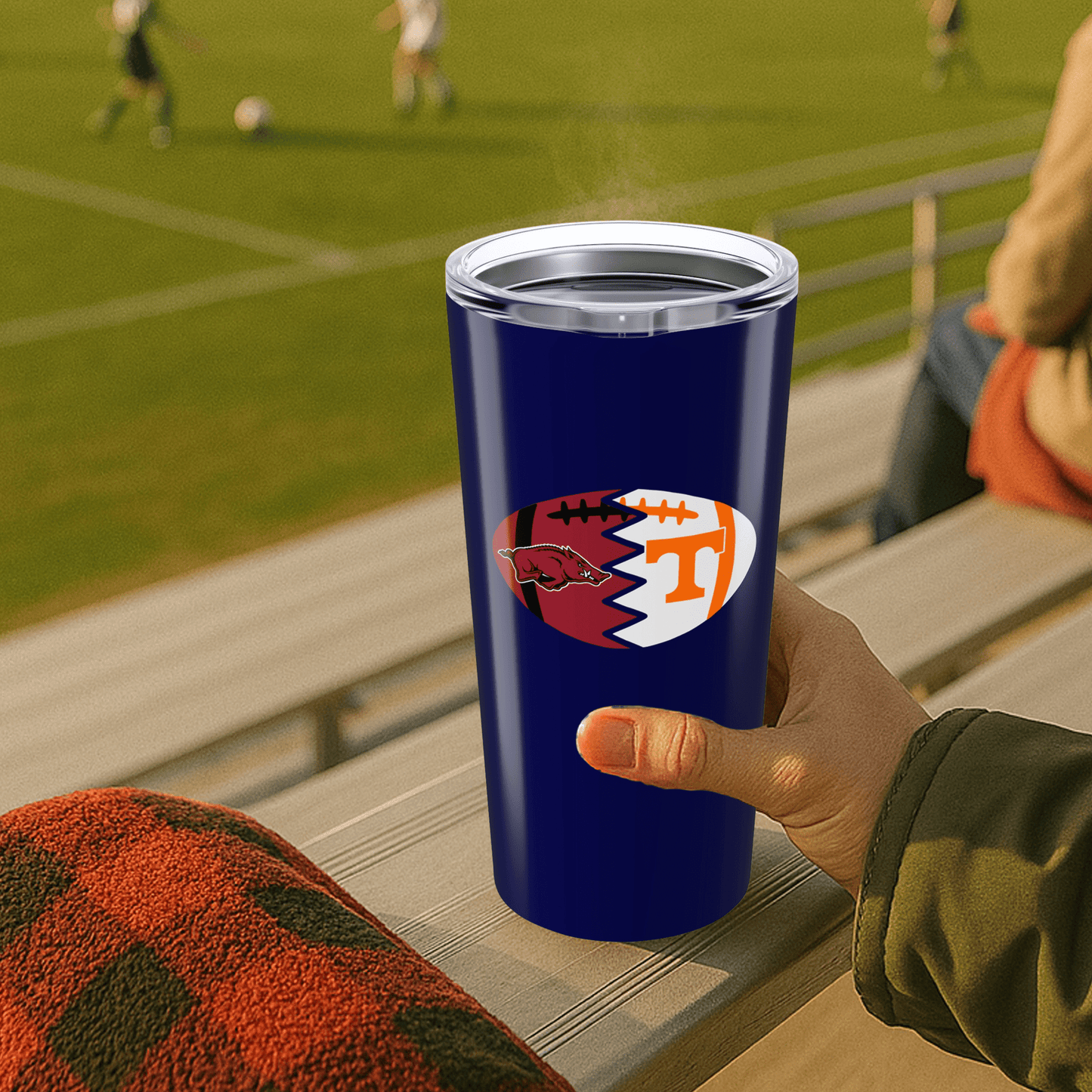 Split Football Logos 20oz Stainless Tumbler - Tailgate Vibes