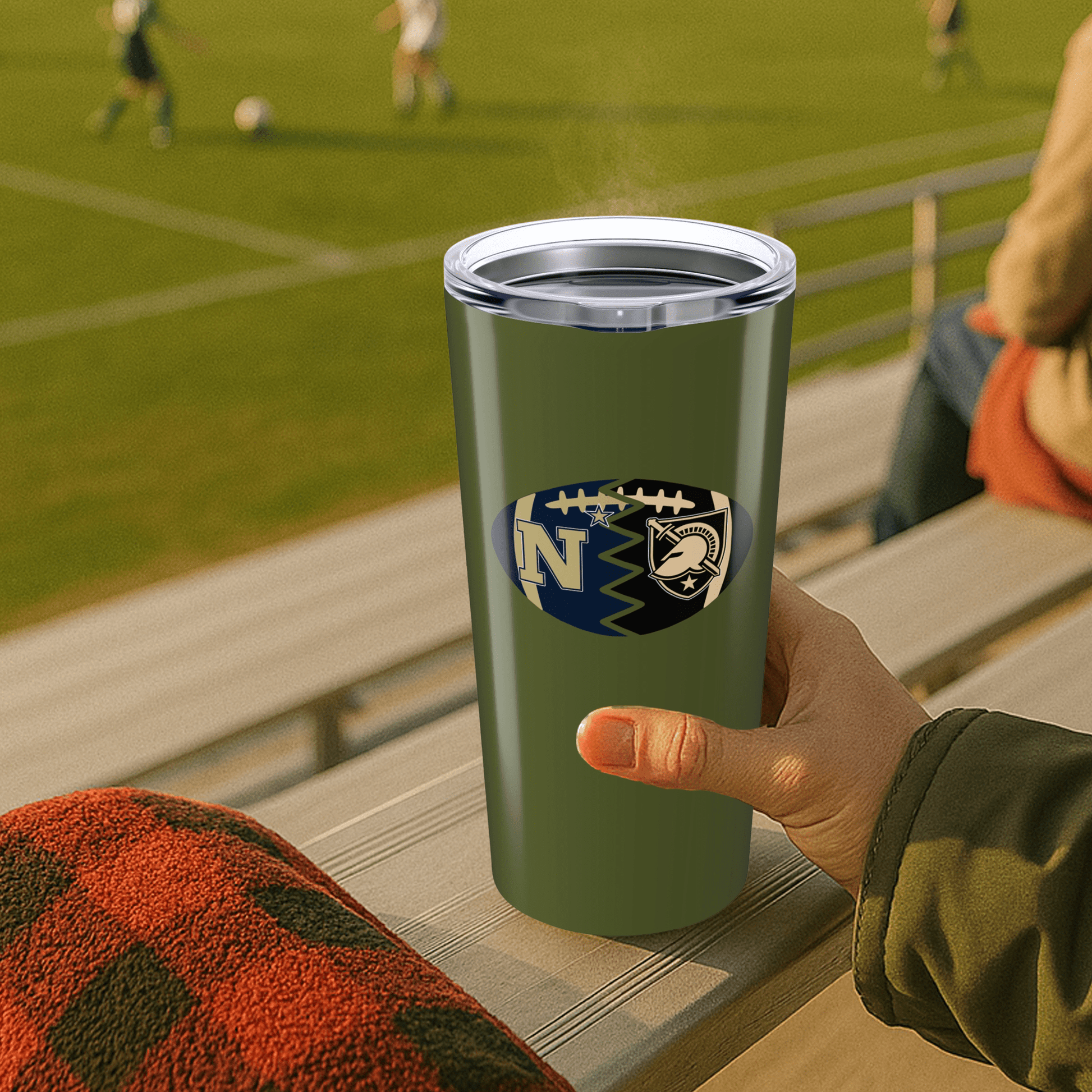 Split Football Logos 20oz Stainless Tumbler - Tailgate Vibes