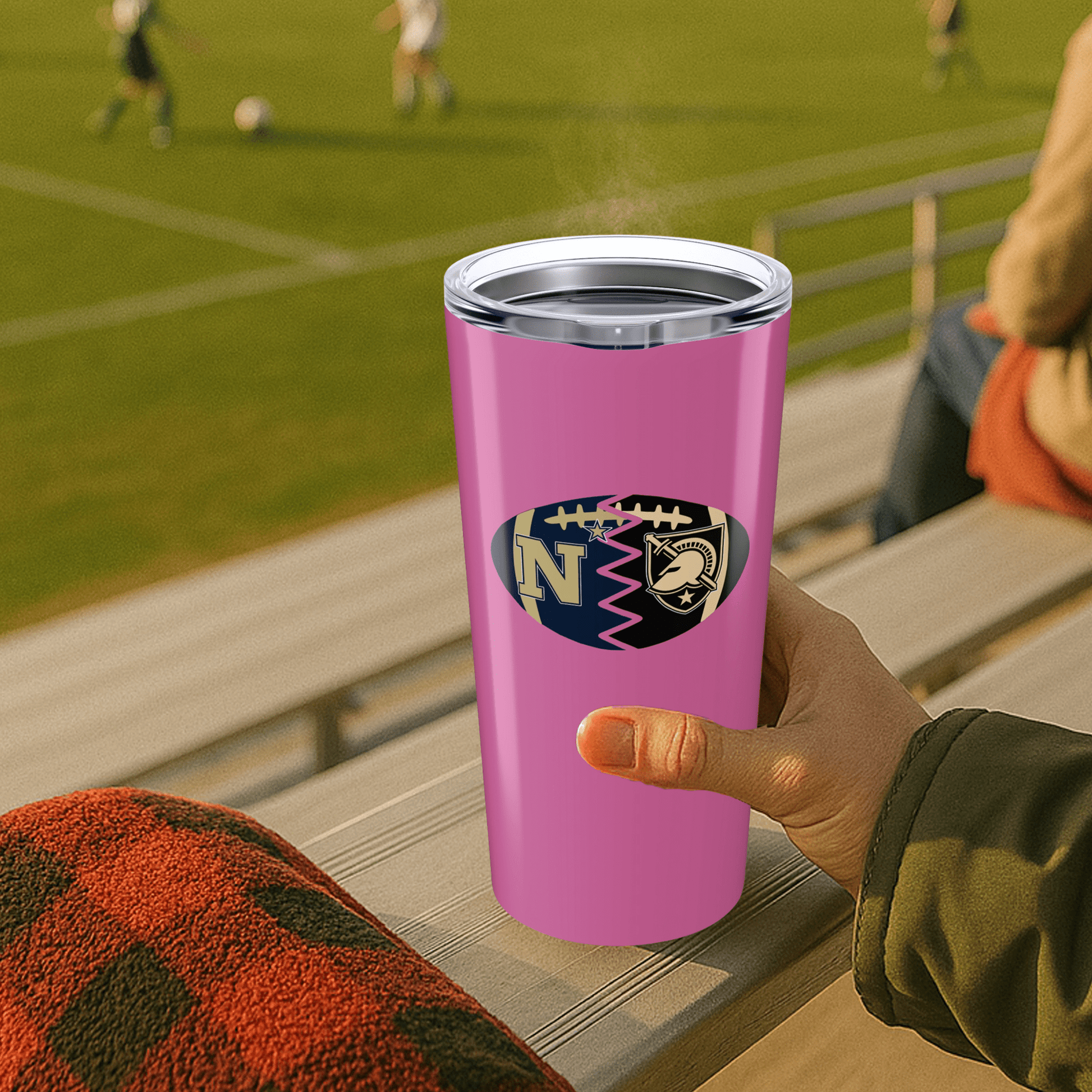Split Football Logos 20oz Stainless Tumbler - Tailgate Vibes