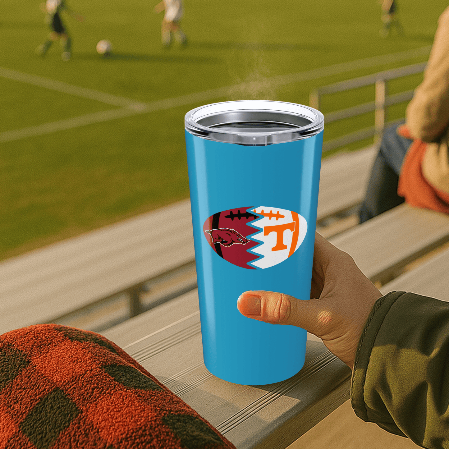 Split Football Logos 20oz Stainless Tumbler - Tailgate Vibes