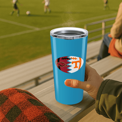 Split Football Logos 20oz Stainless Tumbler - Tailgate Vibes