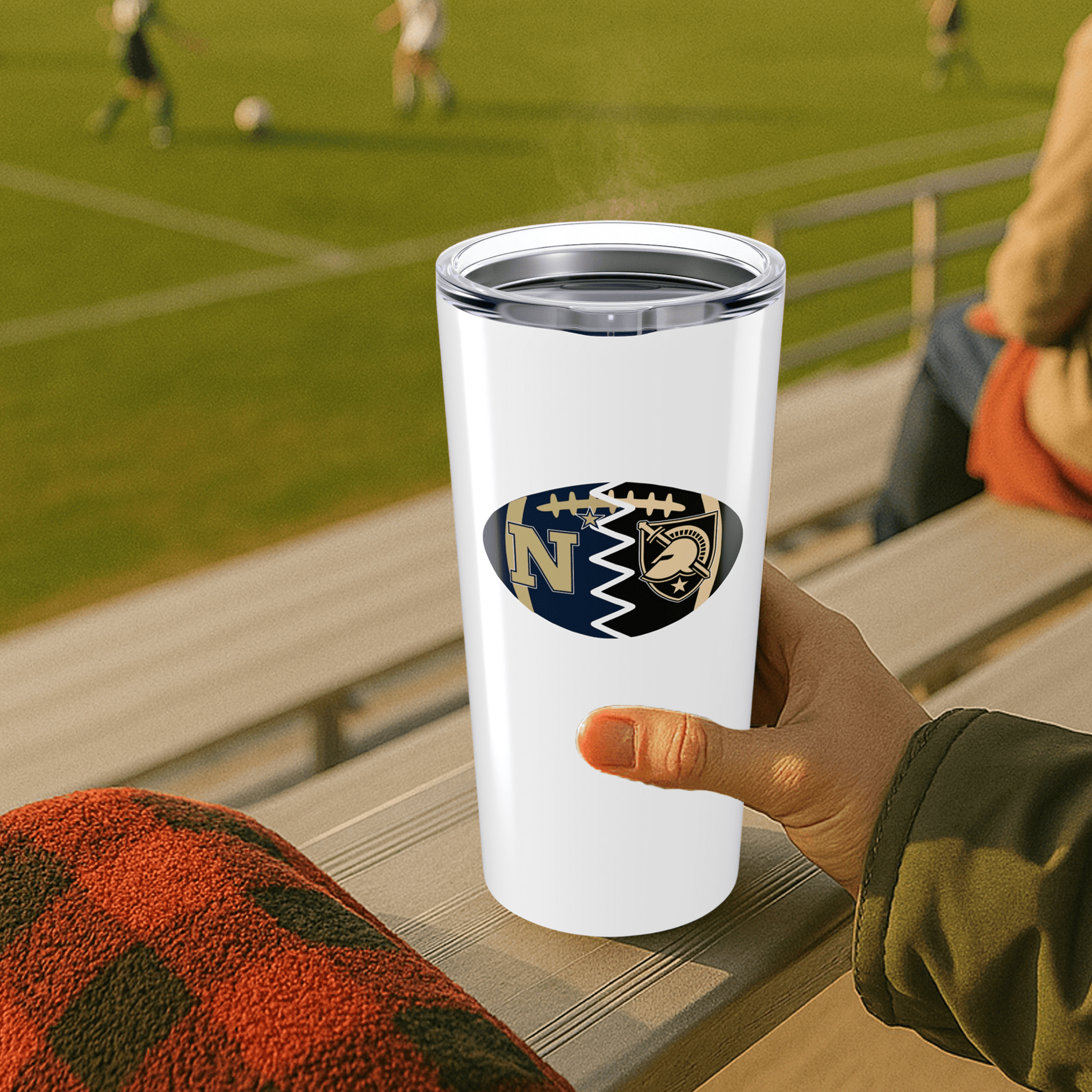 Split Football Logos 20oz Stainless Tumbler - Tailgate Vibes