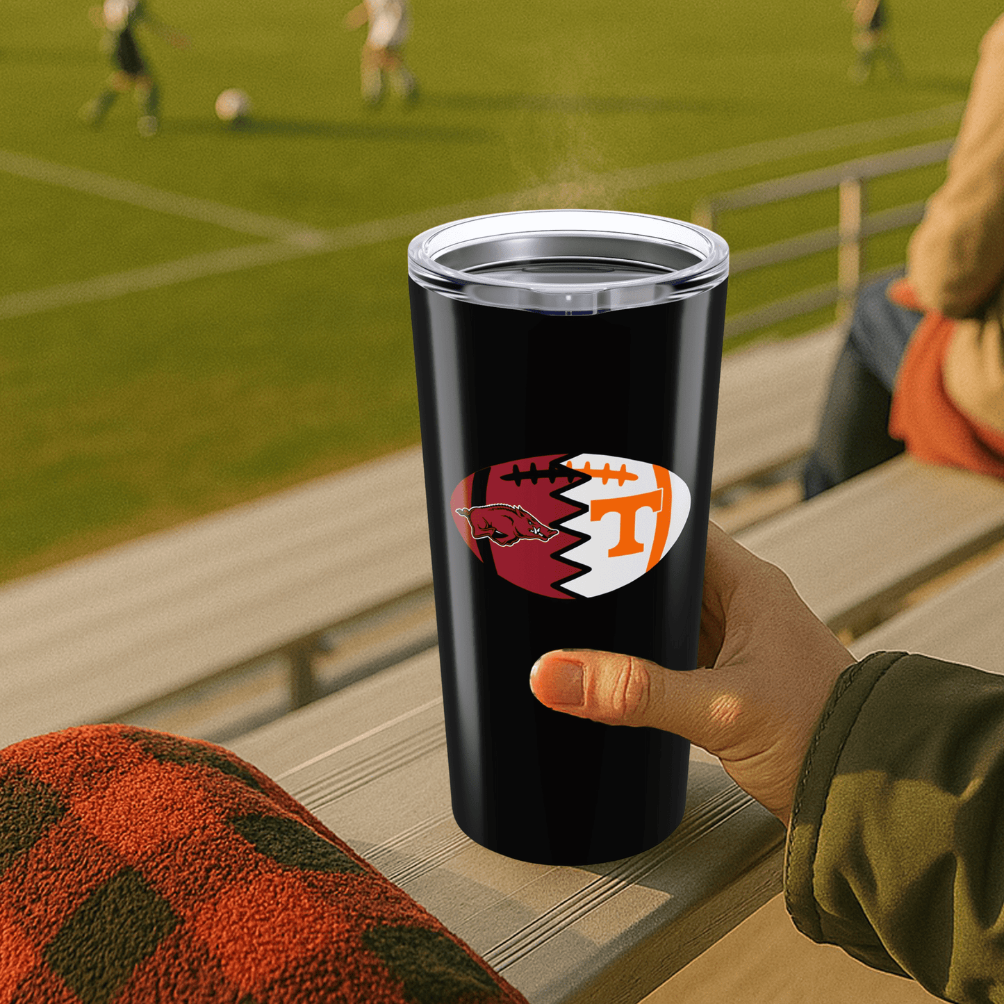 Split Football Logos 20oz Stainless Tumbler - Tailgate Vibes