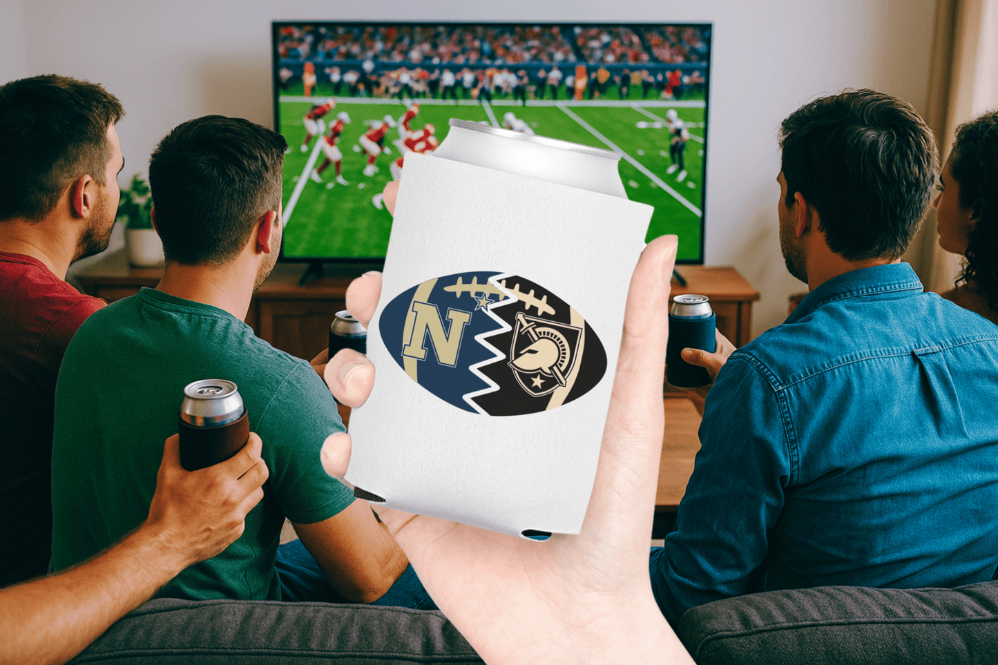Split Football Logos Can Coolers - Tailgate Vibes