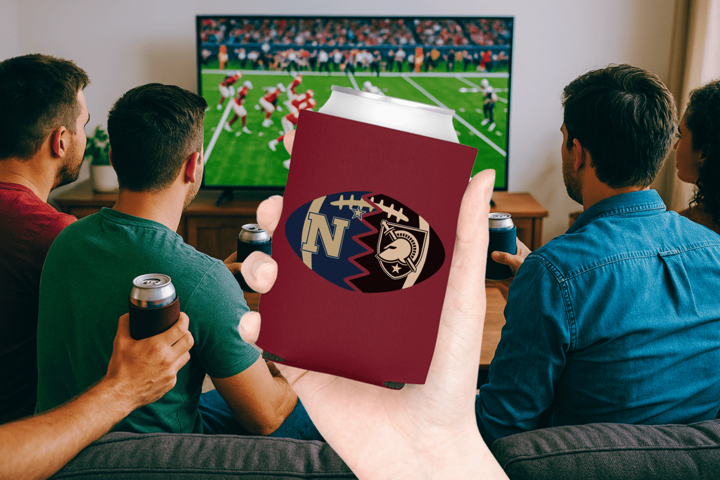 Split Football Logos Can Coolers - Tailgate Vibes