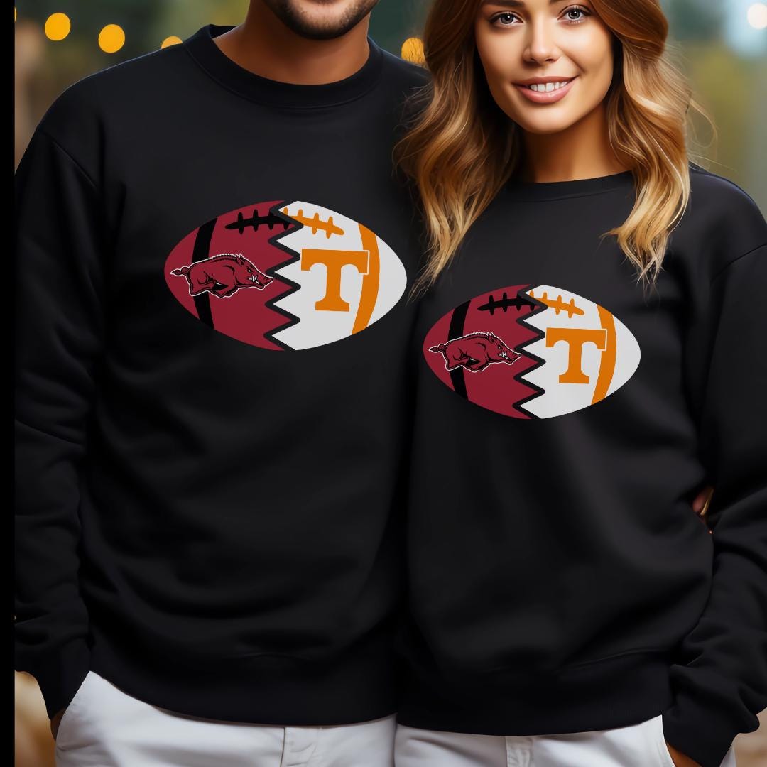 Split Football Logos Crewneck Sweatshirt - Tailgate Vibes